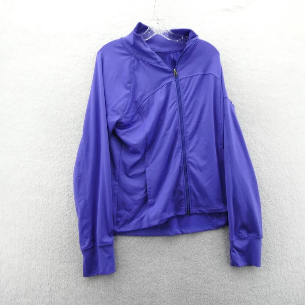 Tek Gear Track Jacket XL Womens Bluish Purple Knit Full Zip Long Sleeve Sport